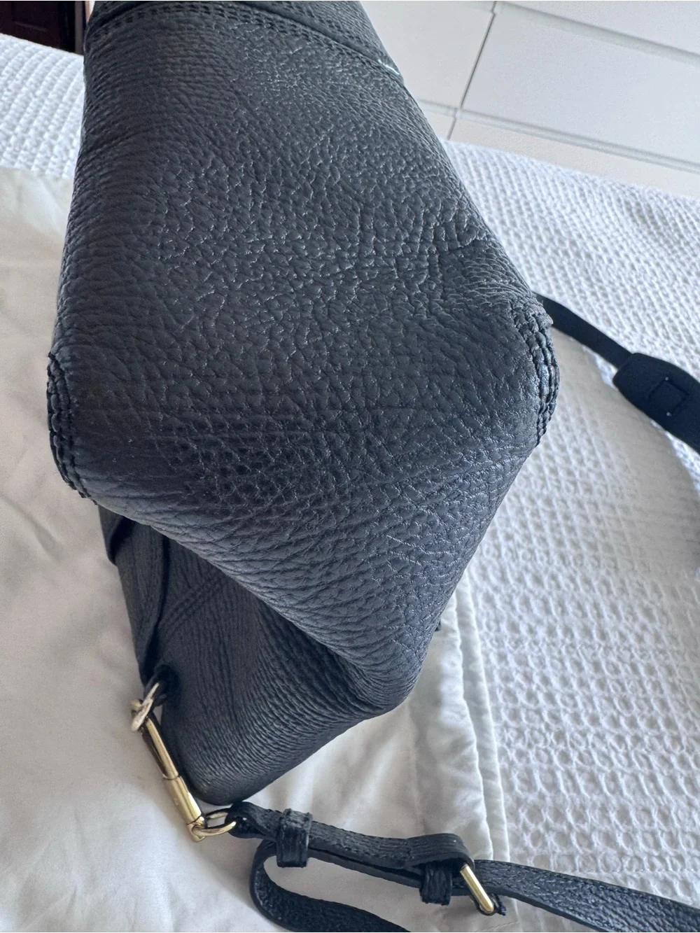 3.1 Phillip Lim Black Leather Satchel with Gold Hardware and Top Handle
